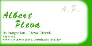 albert pleva business card